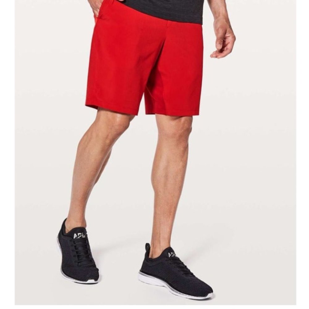 Lululemon Mens The Shorts Lined Red S Small Like New Zip Pocket